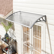 Marquise de Proteção – 110x60x23 cm – Cinza e Transparente – Policarbonato e alumínio