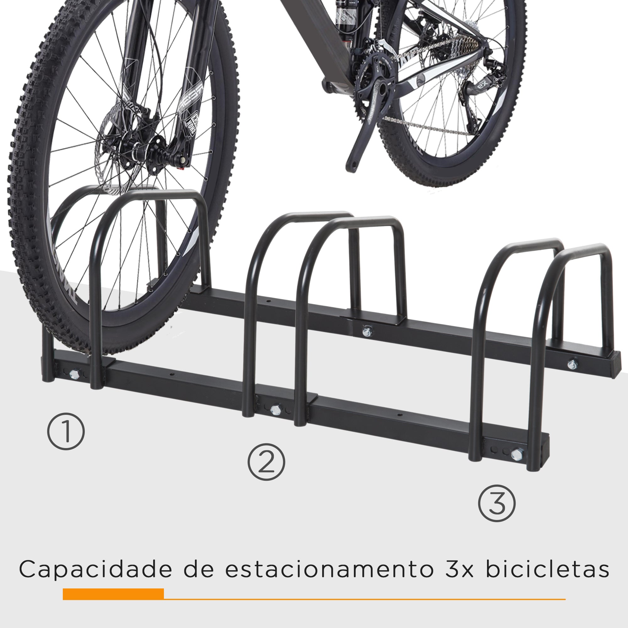 Estacionamento para Bicicletas – 76x33x27 cm – Preto – Aço