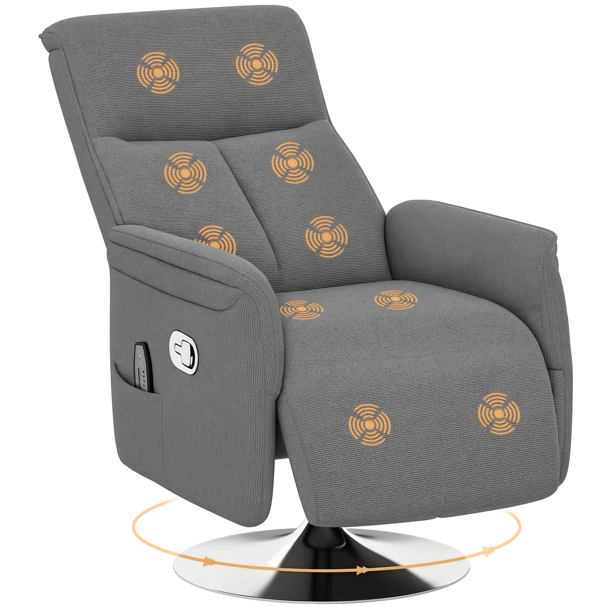 Poltrona de Massagem Elétrica Cinzenta 68,5x84x110cm - Relaxamento Total em Casa