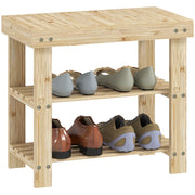 Banco Sapateira de Bambu com Assento 50x28x45 cm - Cor de Madeira Natural