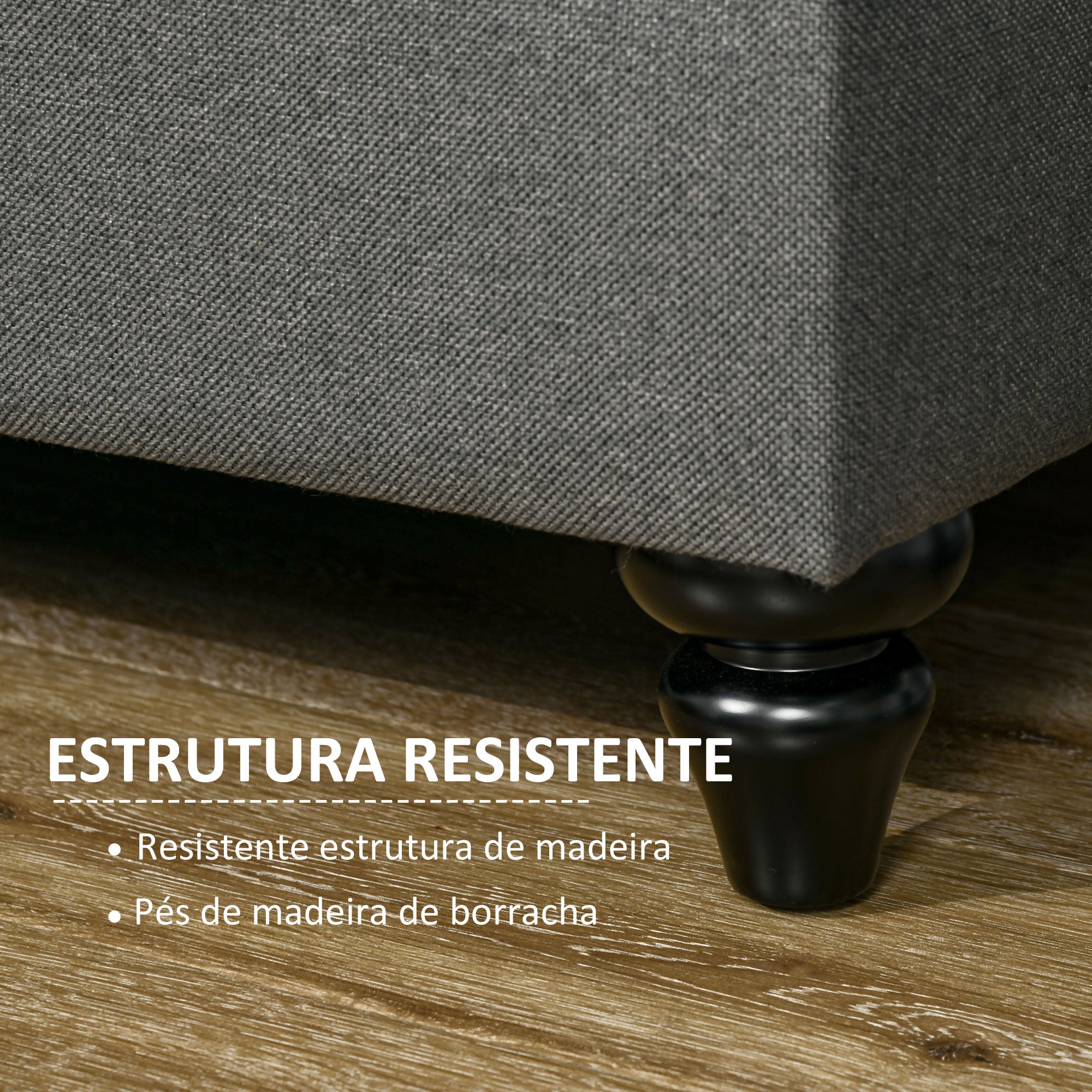 Sofá de 2 Lugares Cinza Escuro 180x82x73 cm em Linho Sintético
