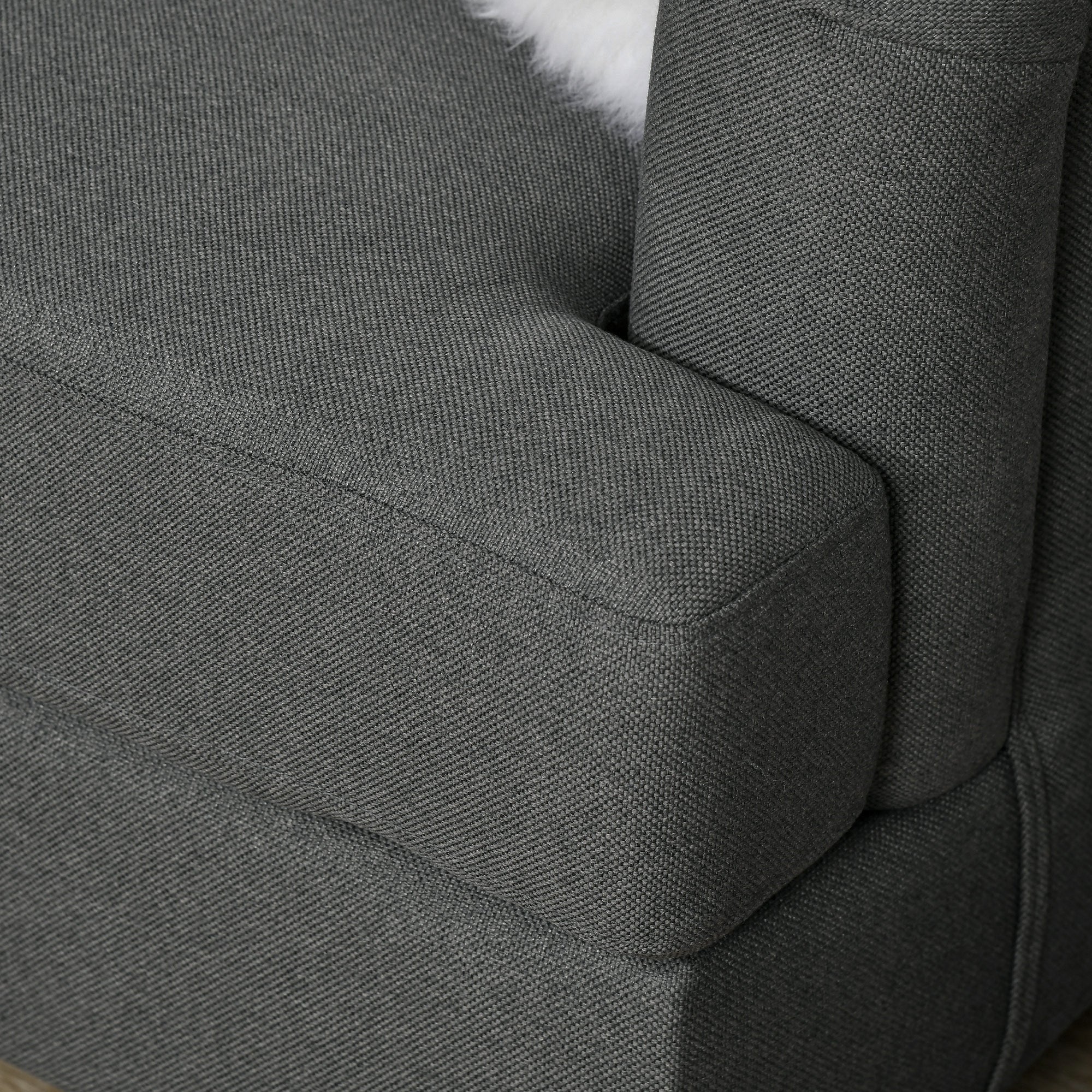 Sofá de 2 Lugares Cinza Escuro 180x82x73 cm em Linho Sintético