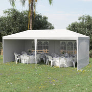 Tenda para Festas 585x295x255 cm Branco com 4 Paredes Laterais e 2 Janelas