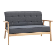 Sofá de 2 Lugares Cinza 114x66x69 cm - Conforto e Estilo Retrô