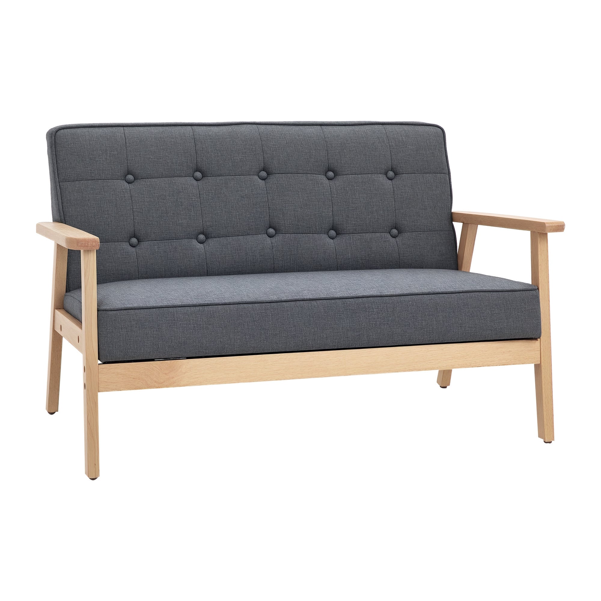 Sofá de 2 Lugares Cinza 114x66x69 cm - Conforto e Estilo Retrô