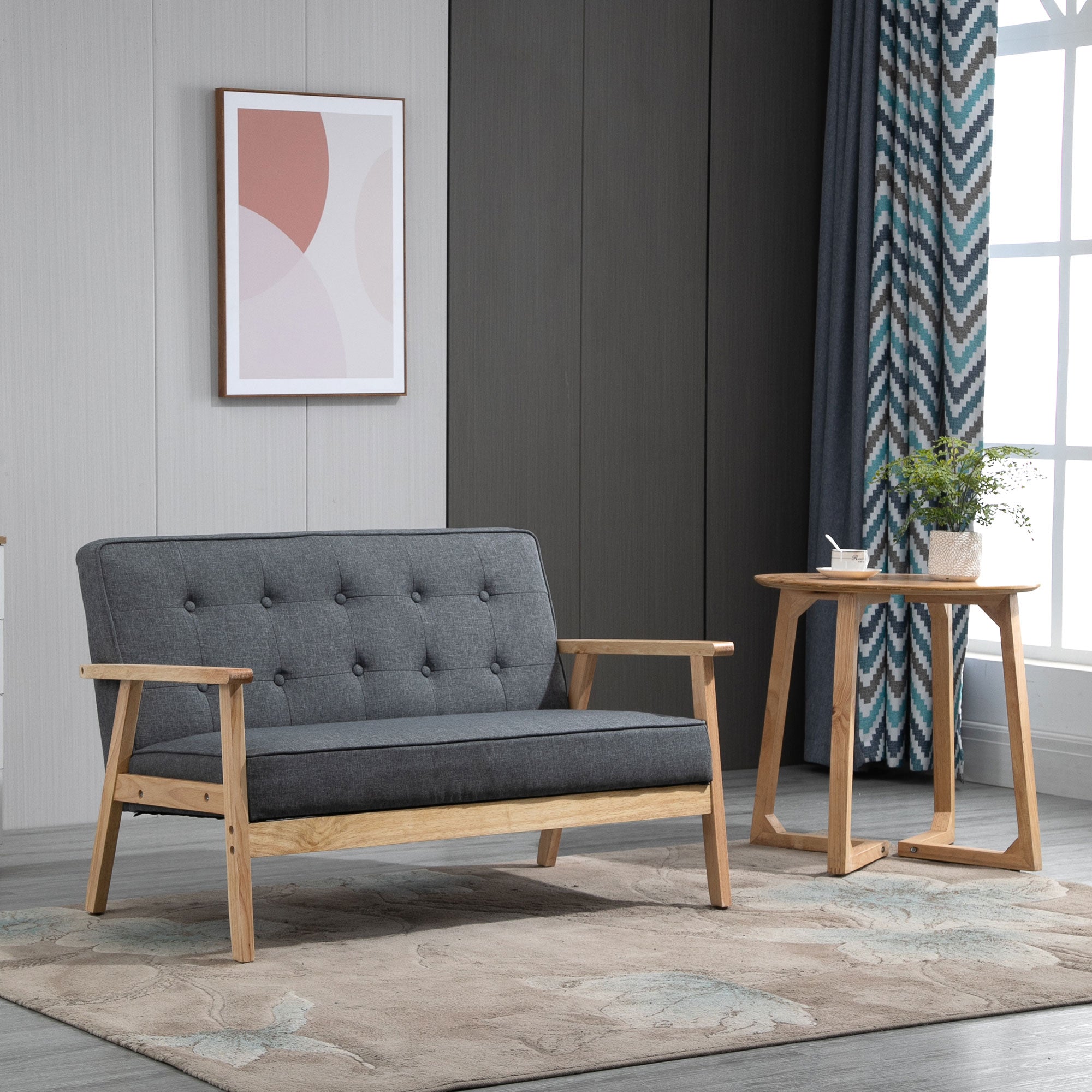 Sofá de 2 Lugares Cinza 114x66x69 cm - Conforto e Estilo Retrô