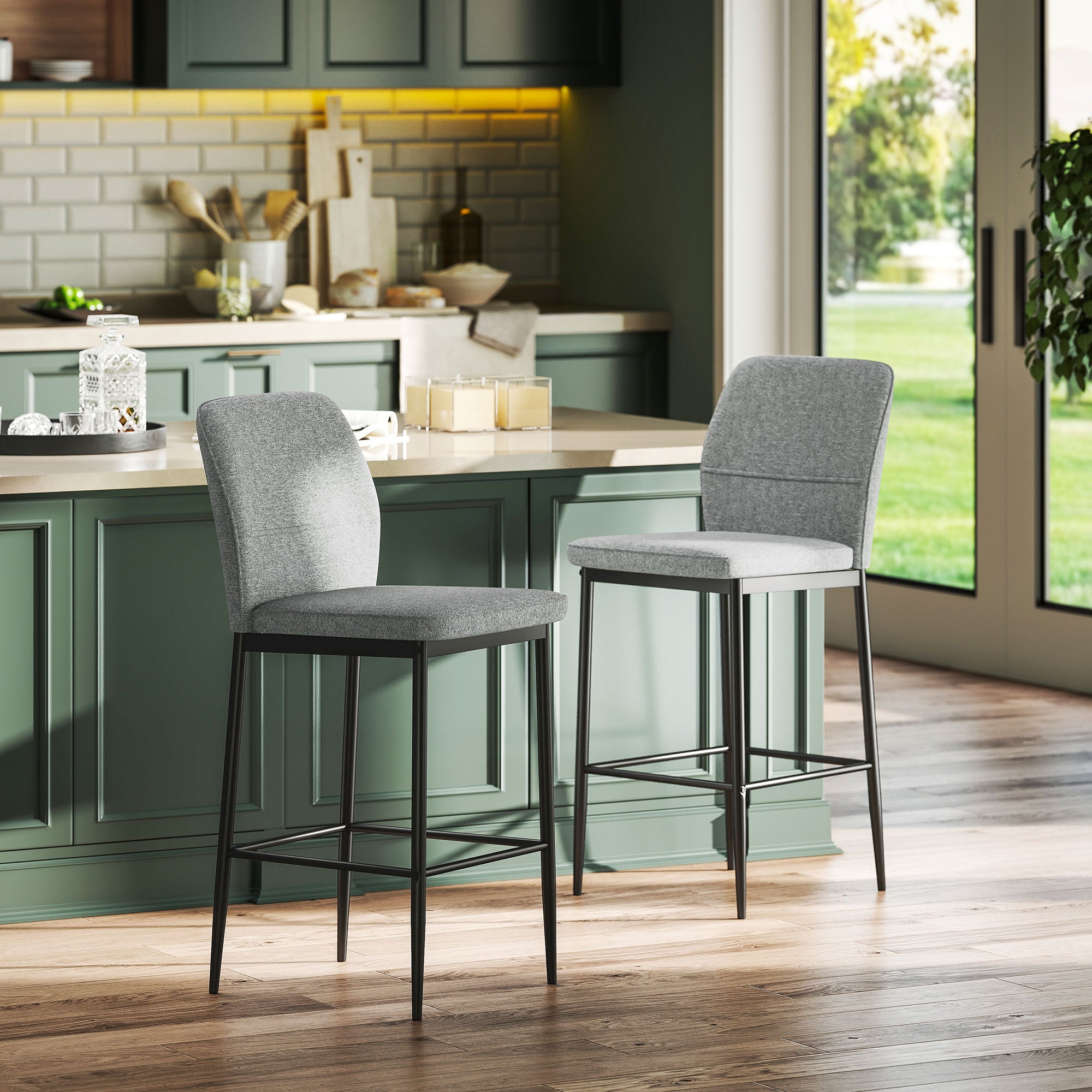 Bancos Altos de Cozinha 41x52x97 cm Cinzento