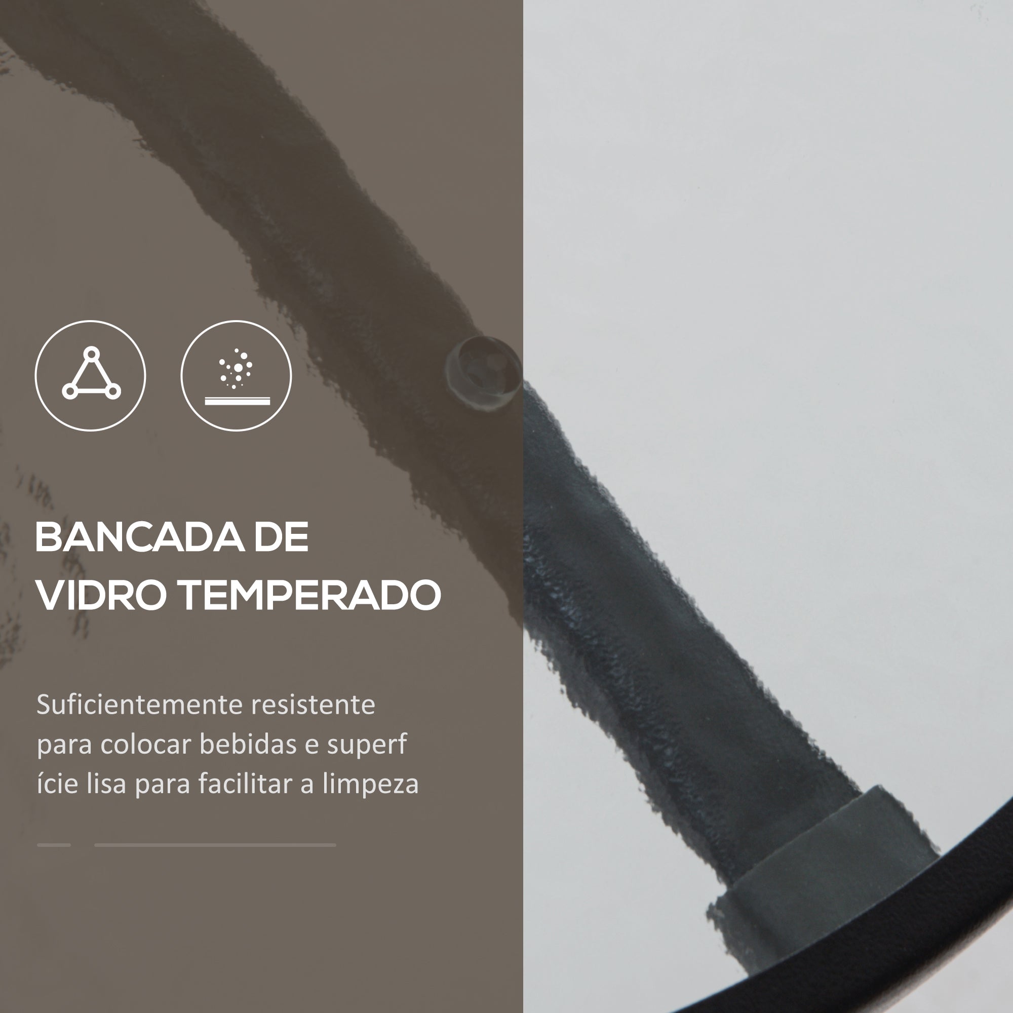 Conjunto de Mesa e 2 Cadeiras Dobráveis - Marrom 82.5x54x90 cm
