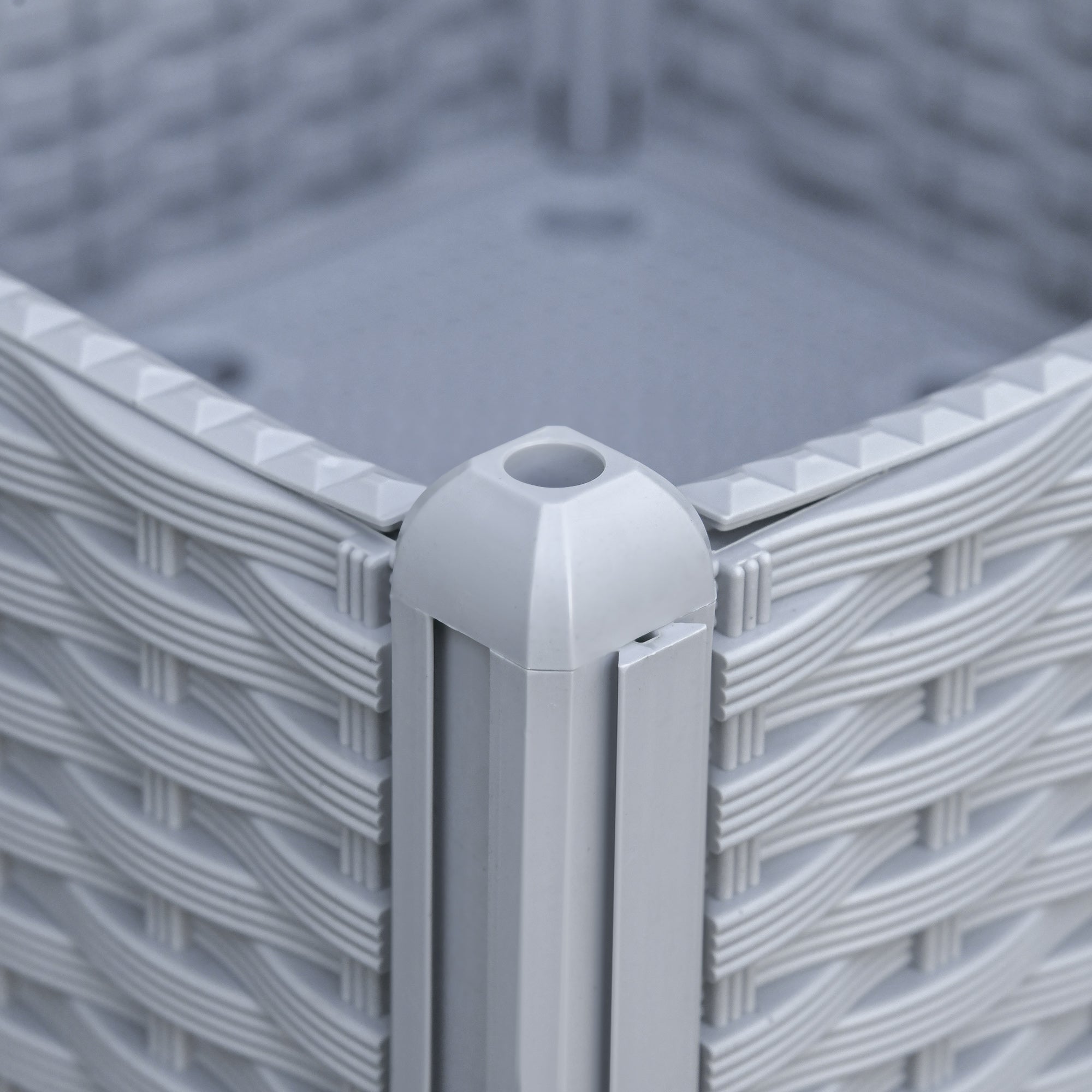 Conjunto de 2 Floreiras Quadradas – 40x40x26-44cm – Cinzento – PP