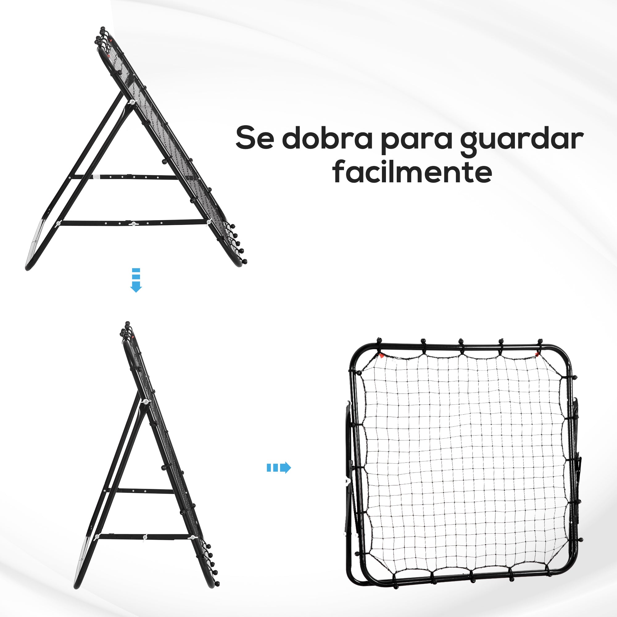 Rede de Rebote Multifuncional – 96x80x96 cm – Preto – Tubo de ferro e rede PE