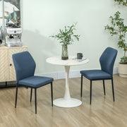 Conjunto de 2 Cadeiras de Jantar Modernas 45x57x86 cm Azul Escuro