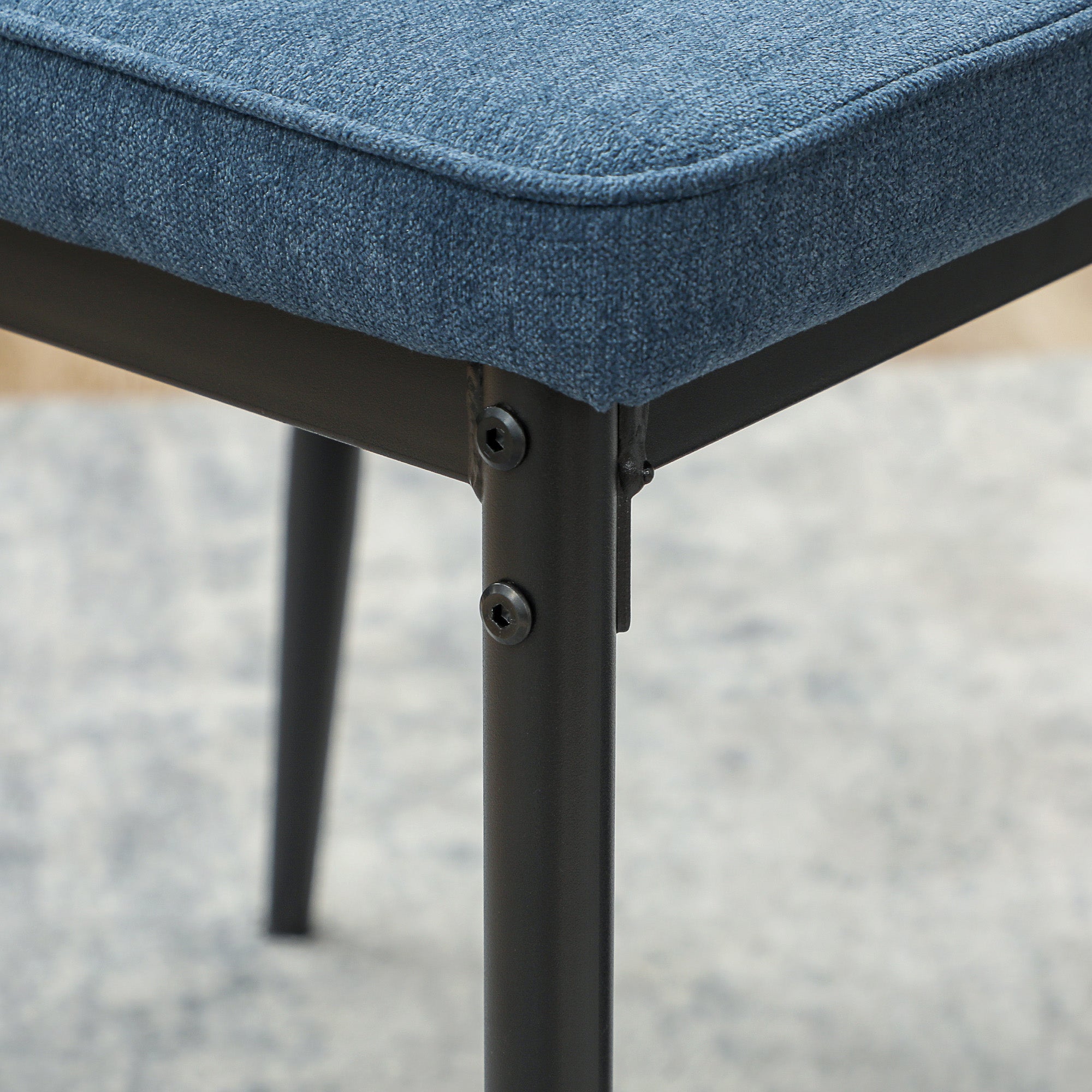Conjunto de 2 Cadeiras de Jantar Modernas 45x57x86 cm Azul Escuro