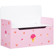 Baú Infantil 2 em 1 Rosa 60x30x50cm