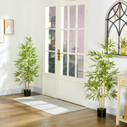 Conjunto de 2 Plantas Artificiais de Bambu – 120 cm – Verde – Plástico