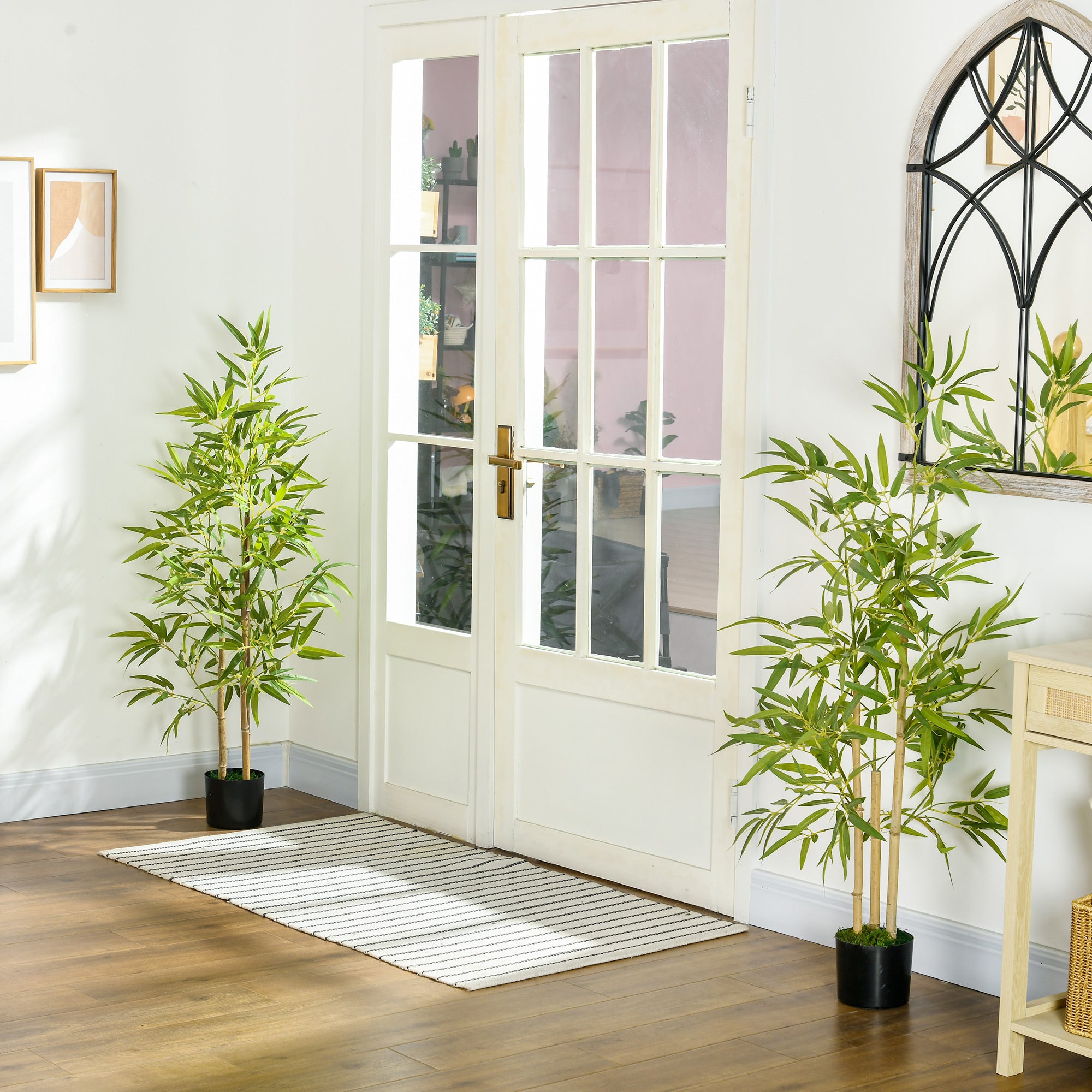 Conjunto de 2 Plantas Artificiais de Bambu – 120 cm – Verde – Plástico