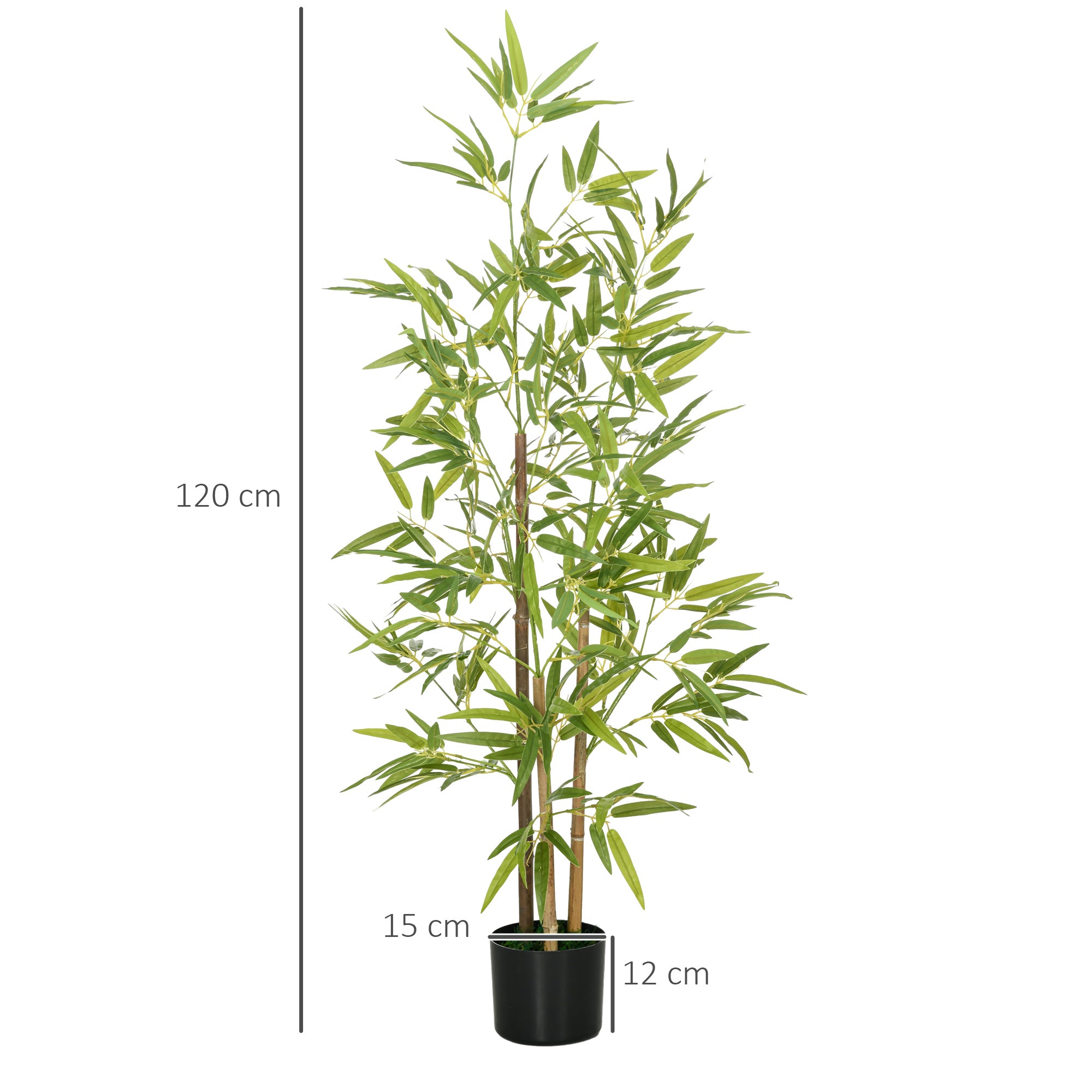 Conjunto de 2 Plantas Artificiais de Bambu – 120 cm – Verde – Plástico