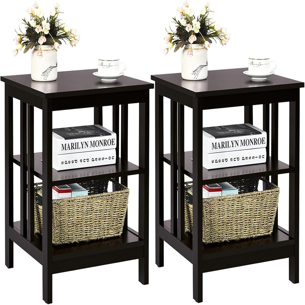 Mesinha de Noite – 40 x 40 x 61 cm – Castanho – MDF