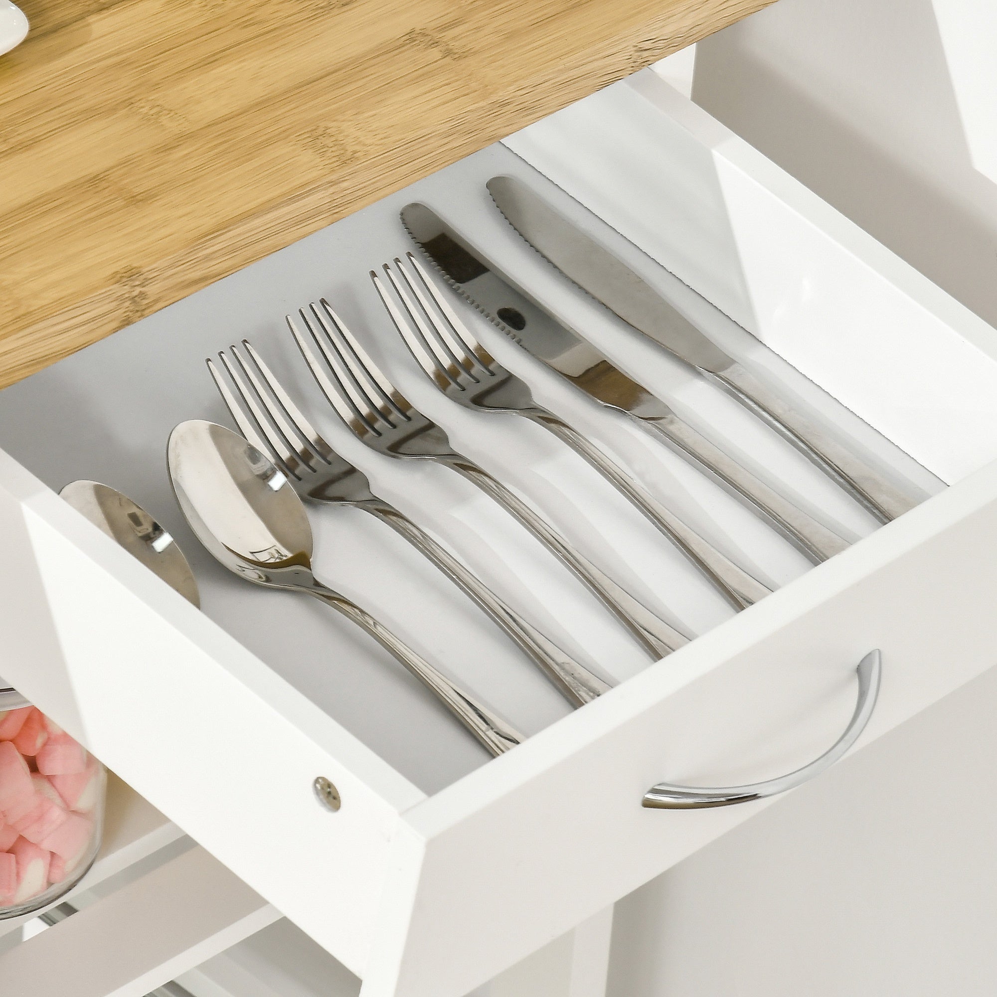Conjunto de Mesa de Bar com Gaveta e Bancos – 119x38.5x88.5 cm – Branco – MDF e Aço