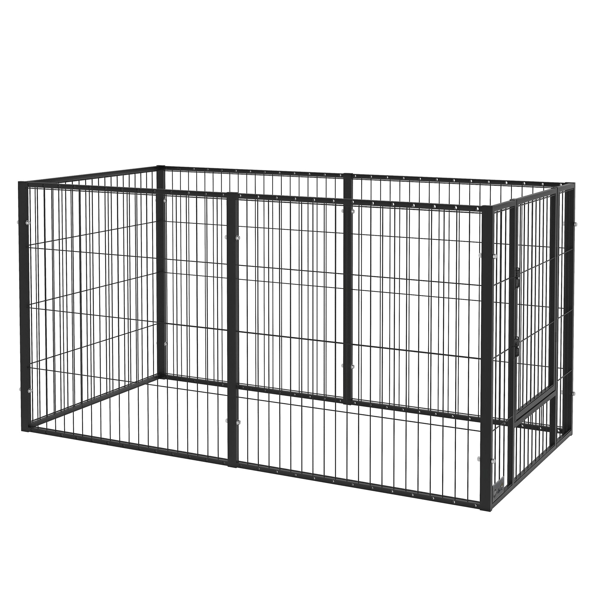 Parque para Cães de 6 Painéis Ajustável 82,5-150x79x81 cm - Cor Preto