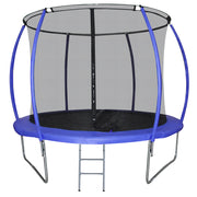 Trampolim de Jardim Φ244cm Azul para Crianças e Adultos com Rede de Segurança e Escada