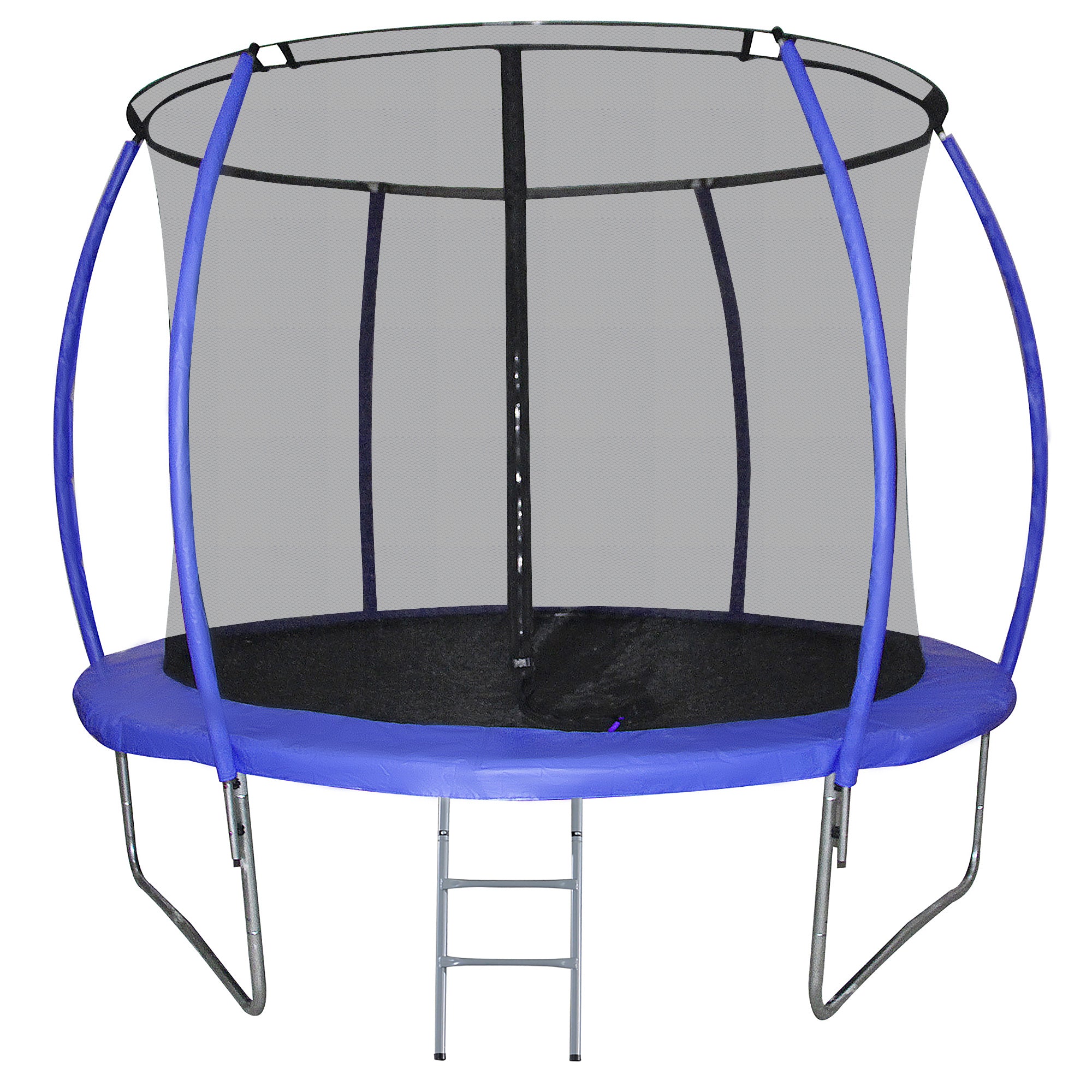 Trampolim de Jardim Φ244cm Azul para Crianças e Adultos com Rede de Segurança e Escada