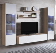 Conjunto de móveis Leiko 9E sonoma e branco (2,6m)