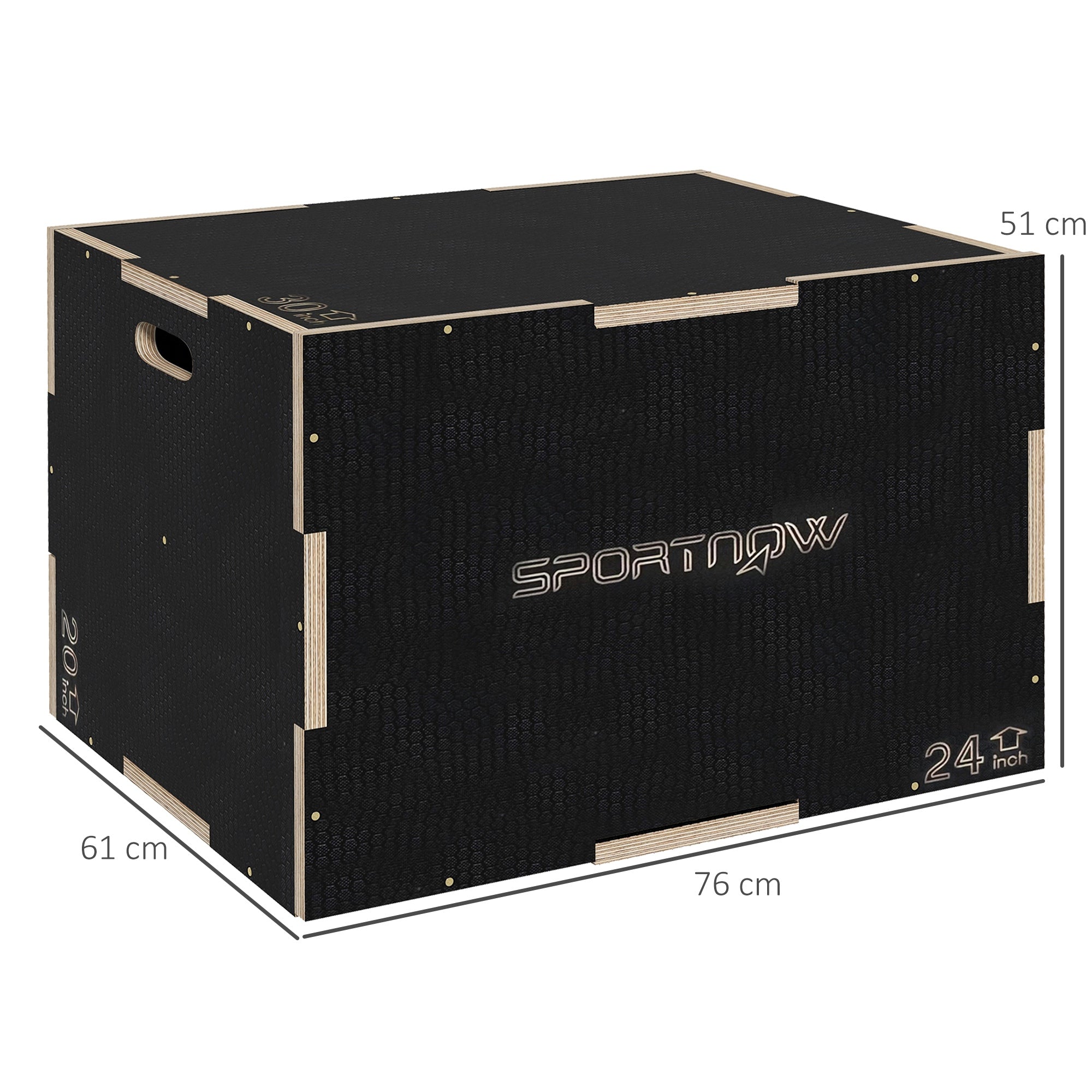 Caixa Pliométrica Multifuncional Preto 76x61x51 cm