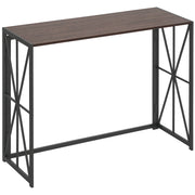 Mesa Consola Estilo Industrial 100x38x80cm Marrom e Preto