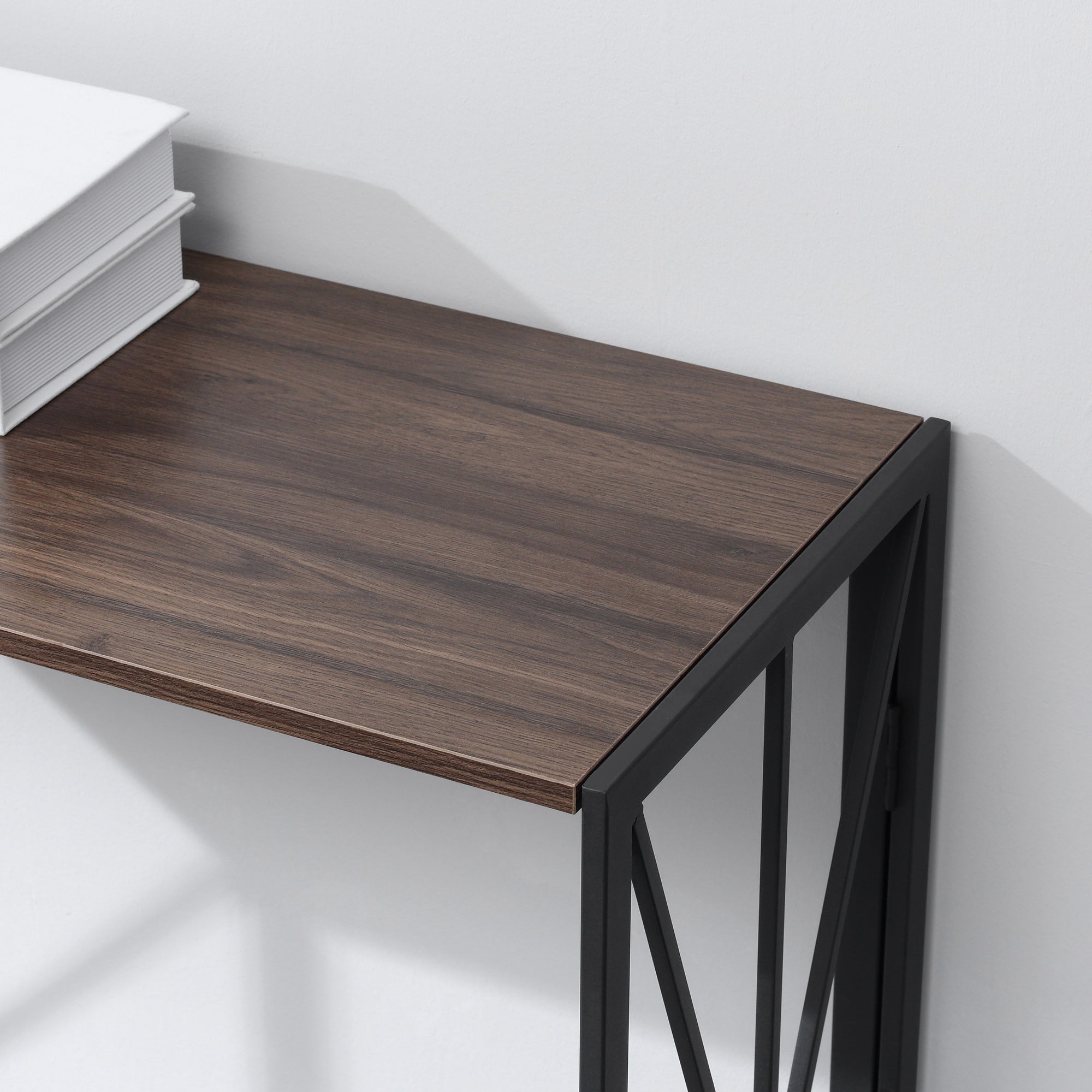 Mesa Consola Estilo Industrial 100x38x80cm Marrom e Preto