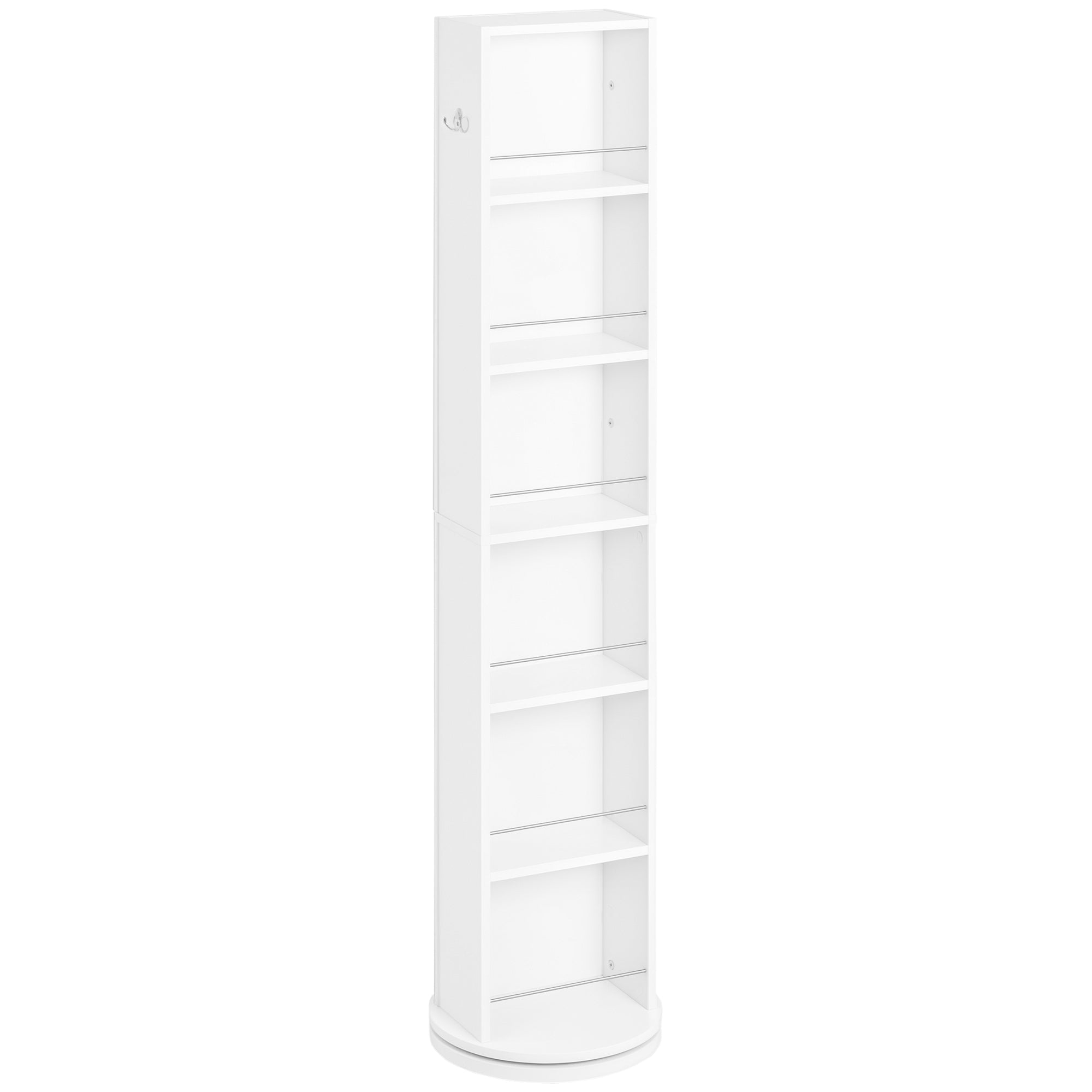 Armário Alto de Casa de Banho Giratório Branco 36x36x171 cm