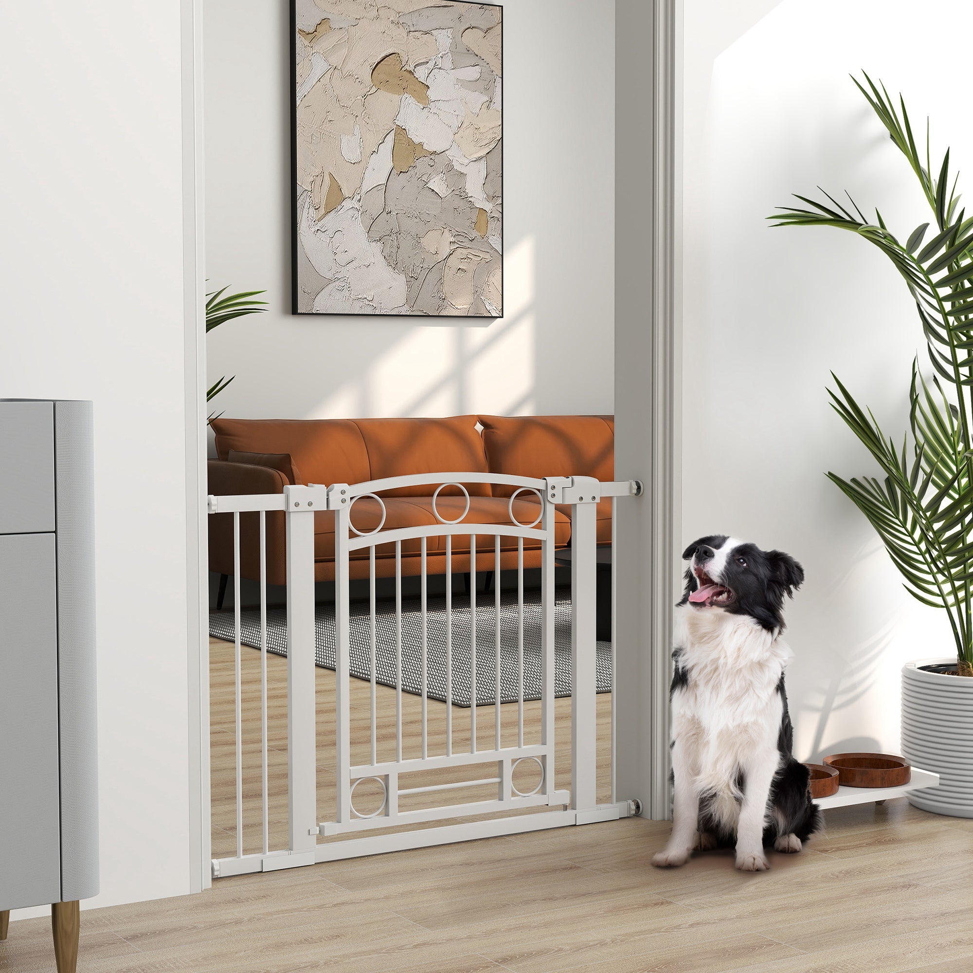 Barreira de Segurança para Cães - Medidas 76-104x76 cm - Cor Branco