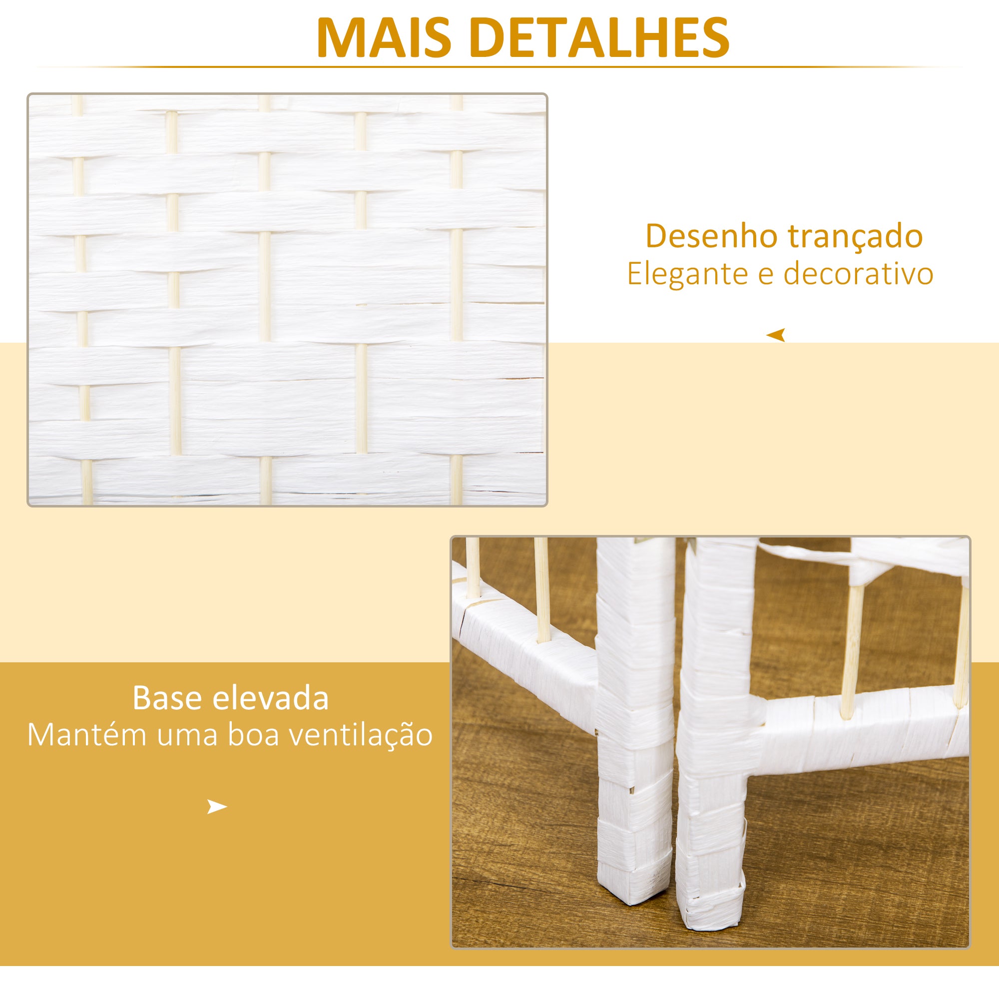 Biombo Separador de Ambientes 120x170 cm Branco