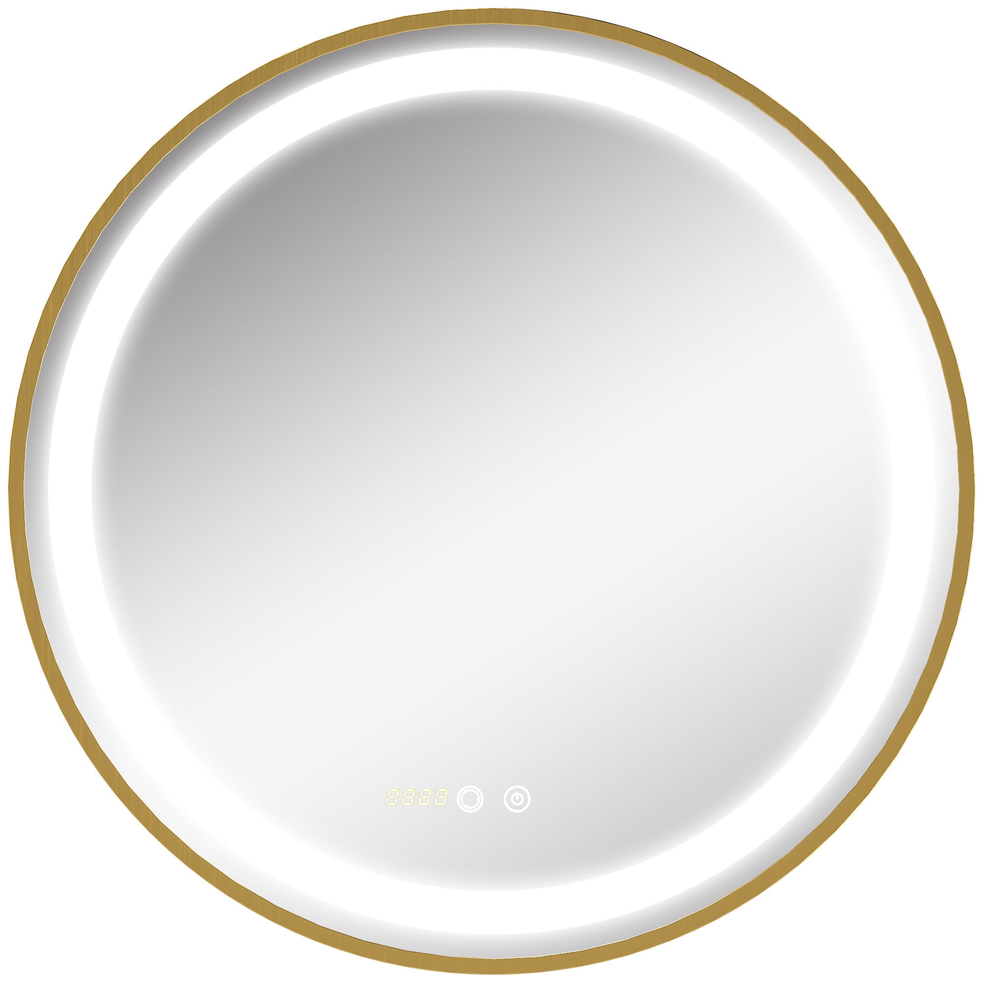 Espelho de Casa de Banho com Luz LED Ø60x4cm - Ouro