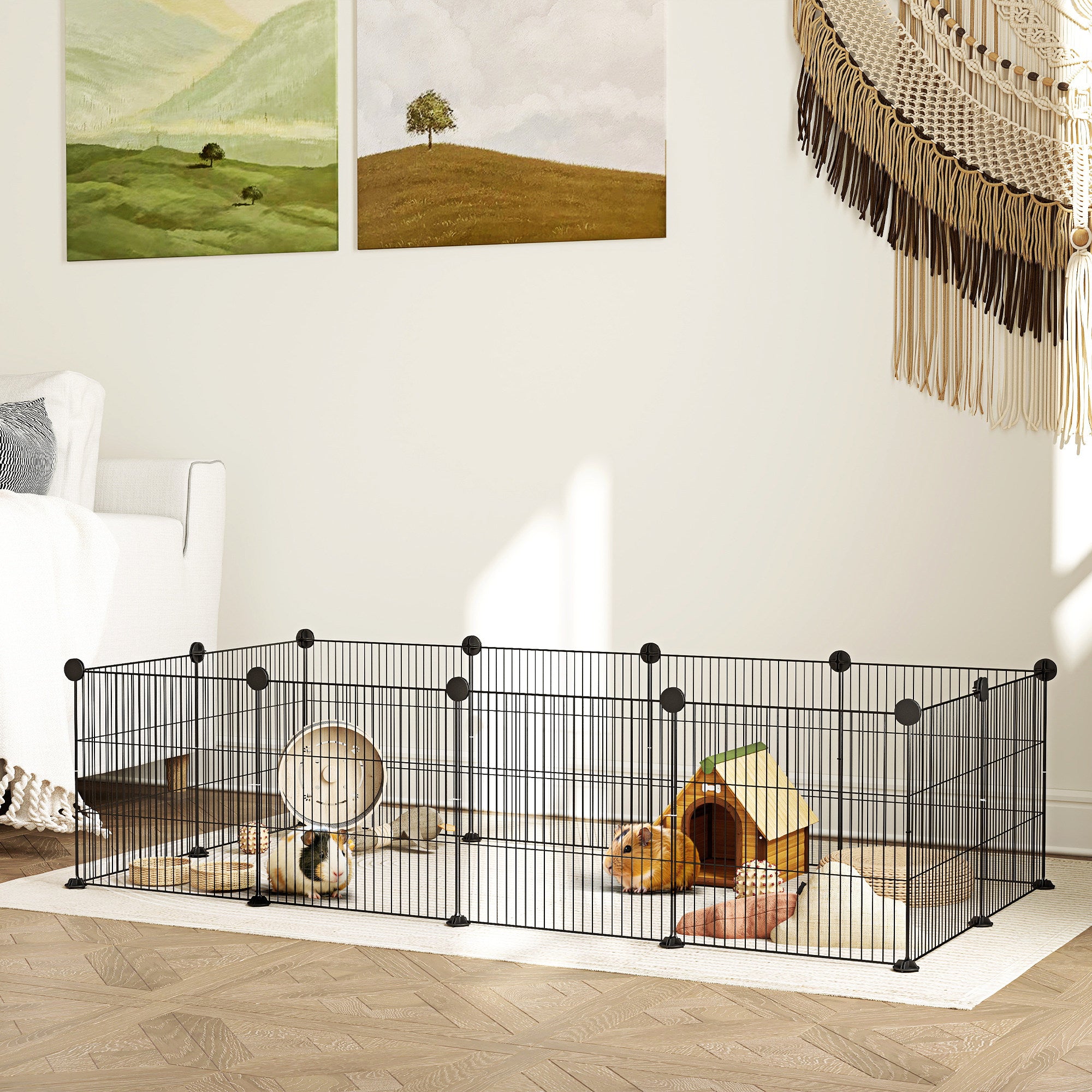 Recinto Metálico para Animais de Estimação 140x70x35 cm Preto
