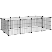 Recinto Metálico para Animais de Estimação 140x70x35 cm Preto