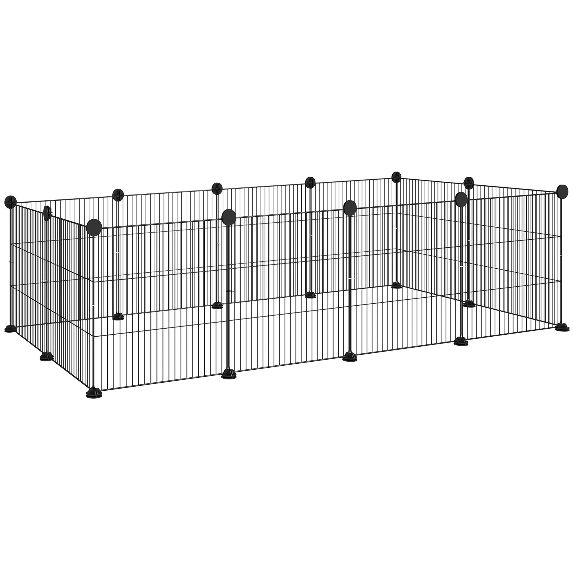 Recinto Metálico para Animais de Estimação 140x70x35 cm Preto
