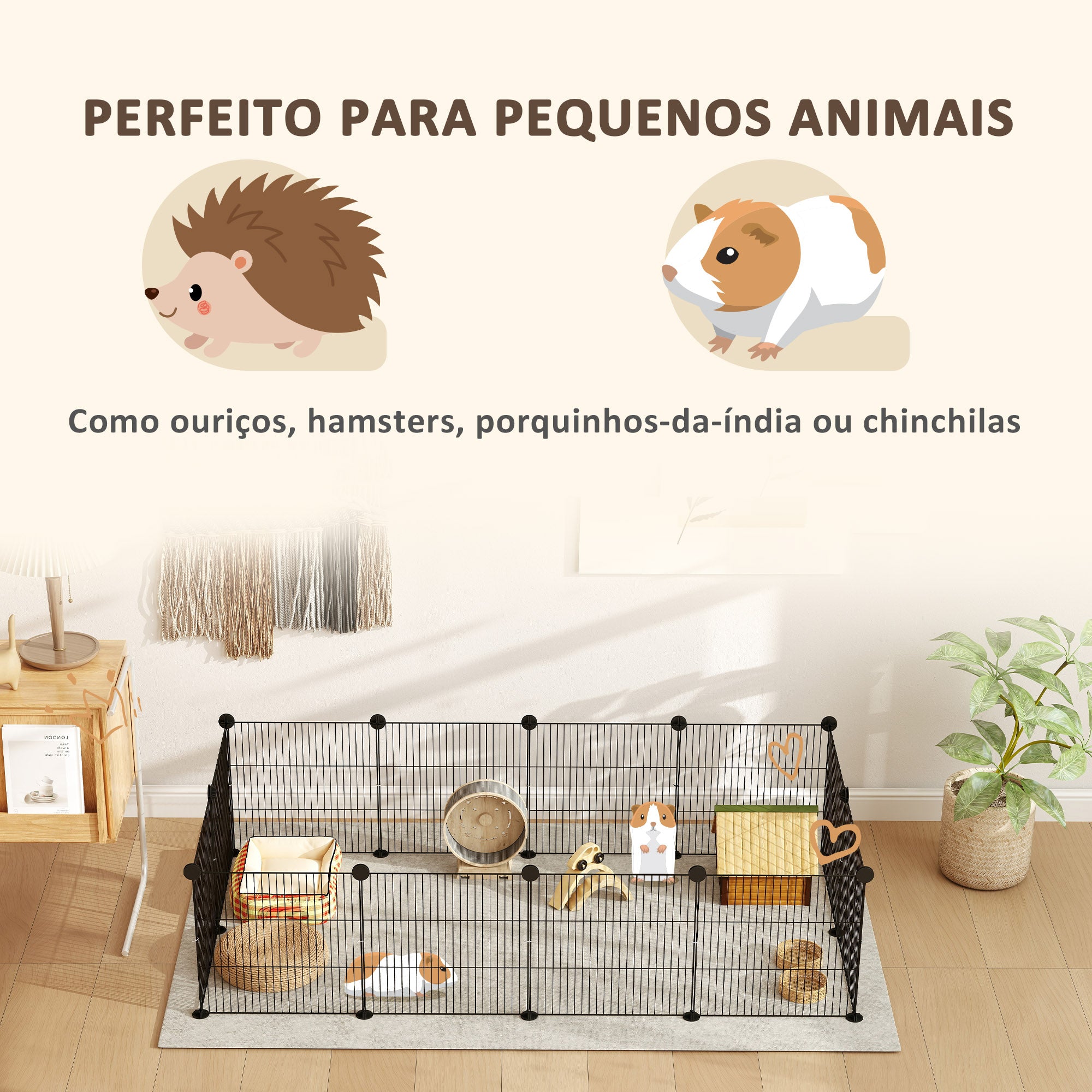 Recinto Metálico para Animais de Estimação 140x70x35 cm Preto