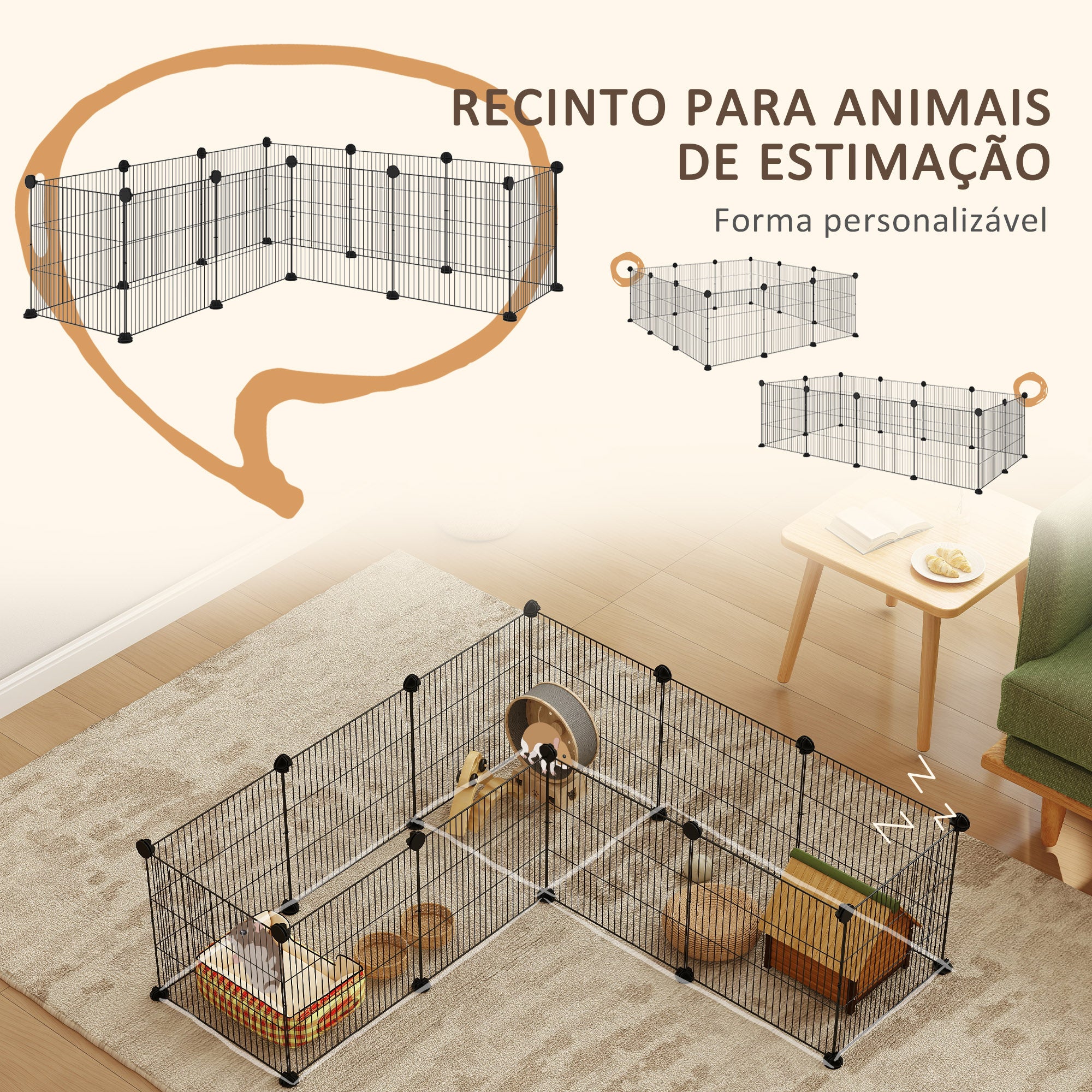 Recinto Metálico para Animais de Estimação 140x70x35 cm Preto