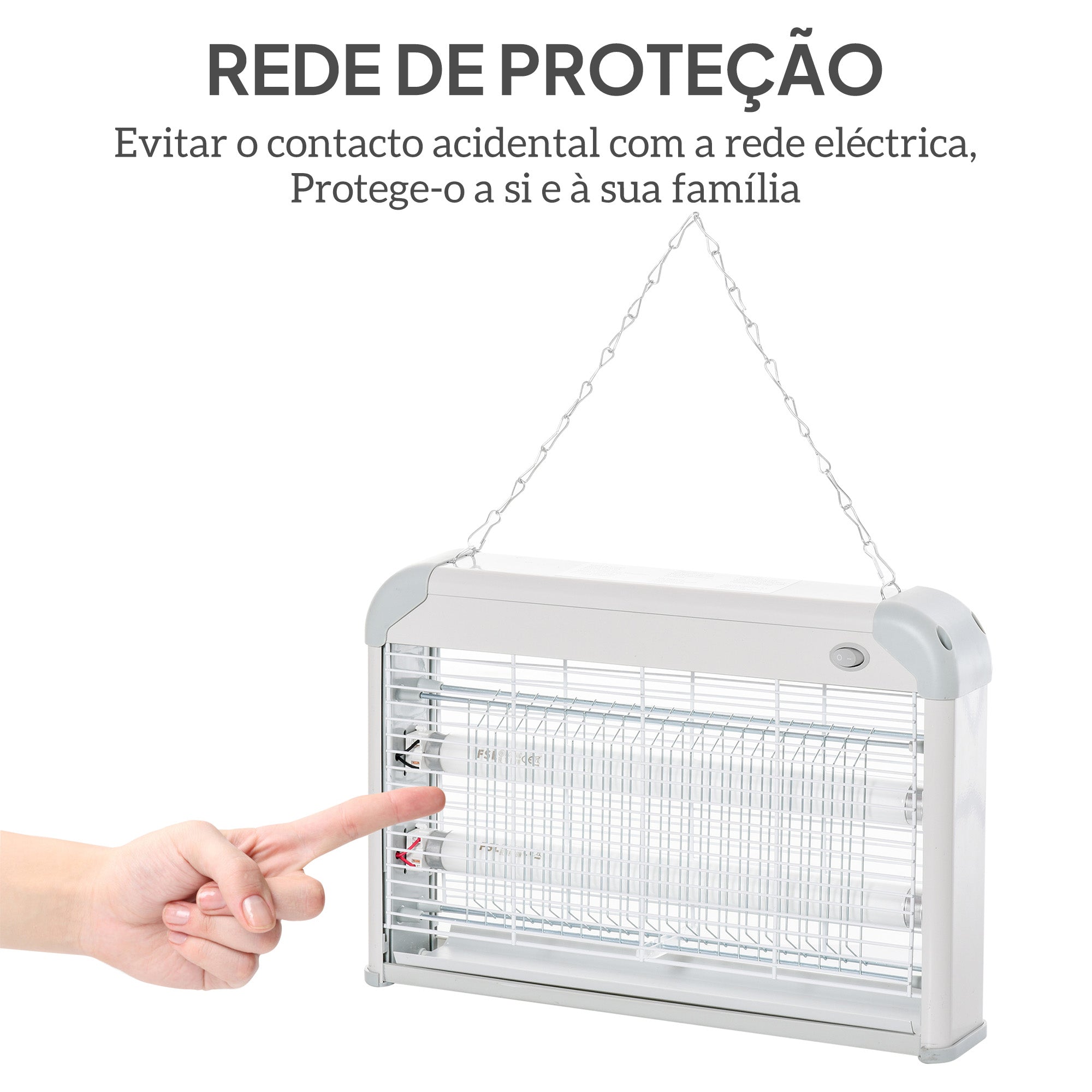 Lâmpada Anti-Mosquitos Elétrica 20W Branco e Cinza 37,5x8,5x26,5cm