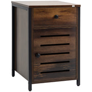 Mesa de Cabeceira Estilo Industrial 40x40x60cm - Marrom