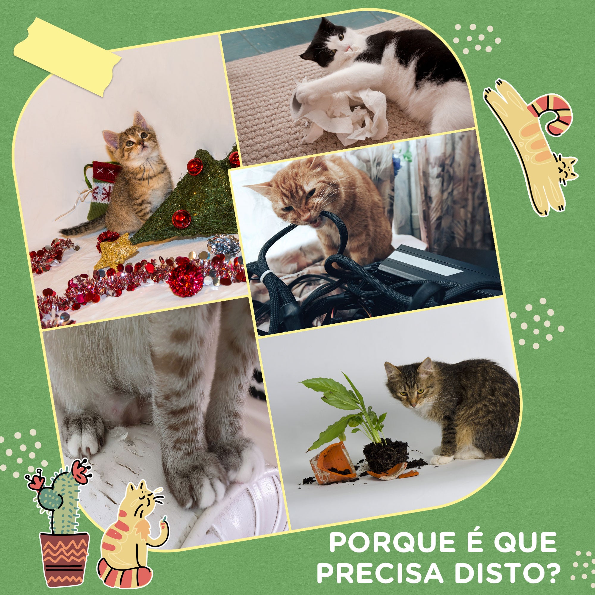 Arranhador para Gatos 50x40x91 cm Verde