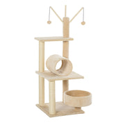 Torre de Escalada para Gatos com Cama Redonda Bege 40x40x121 cm