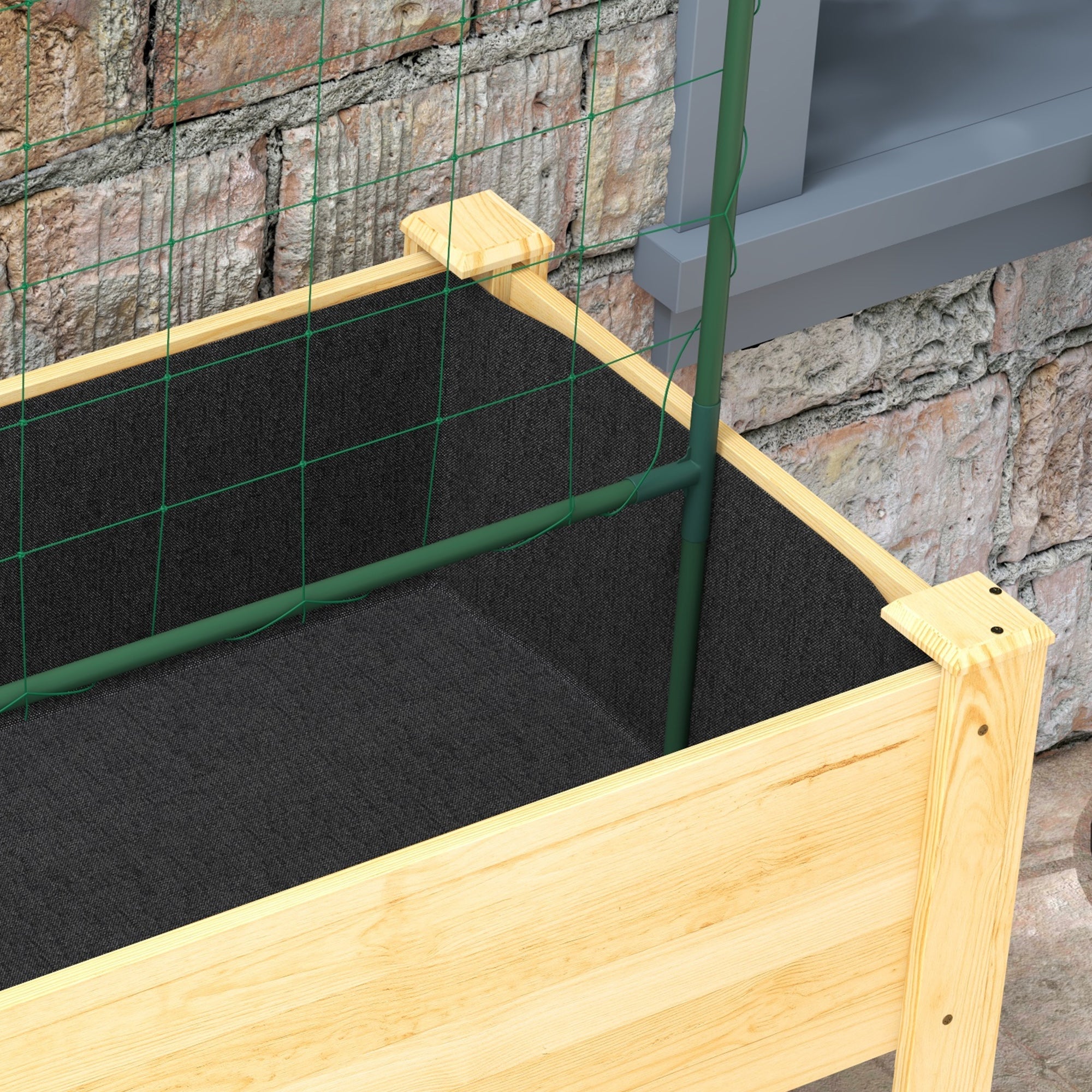 Horta Vertical Elevada Cor de Madeira Natural 120x60x75 cm