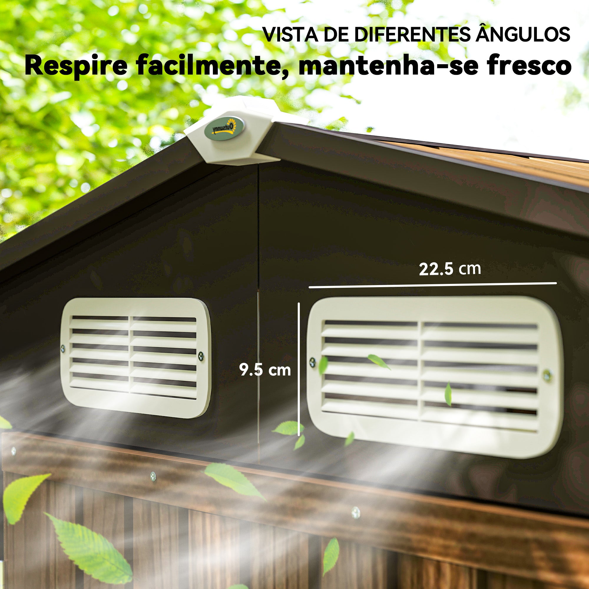 Abrigo de Jardim Carvalho 190x132x187 cm - Armazenamento e Ventilação