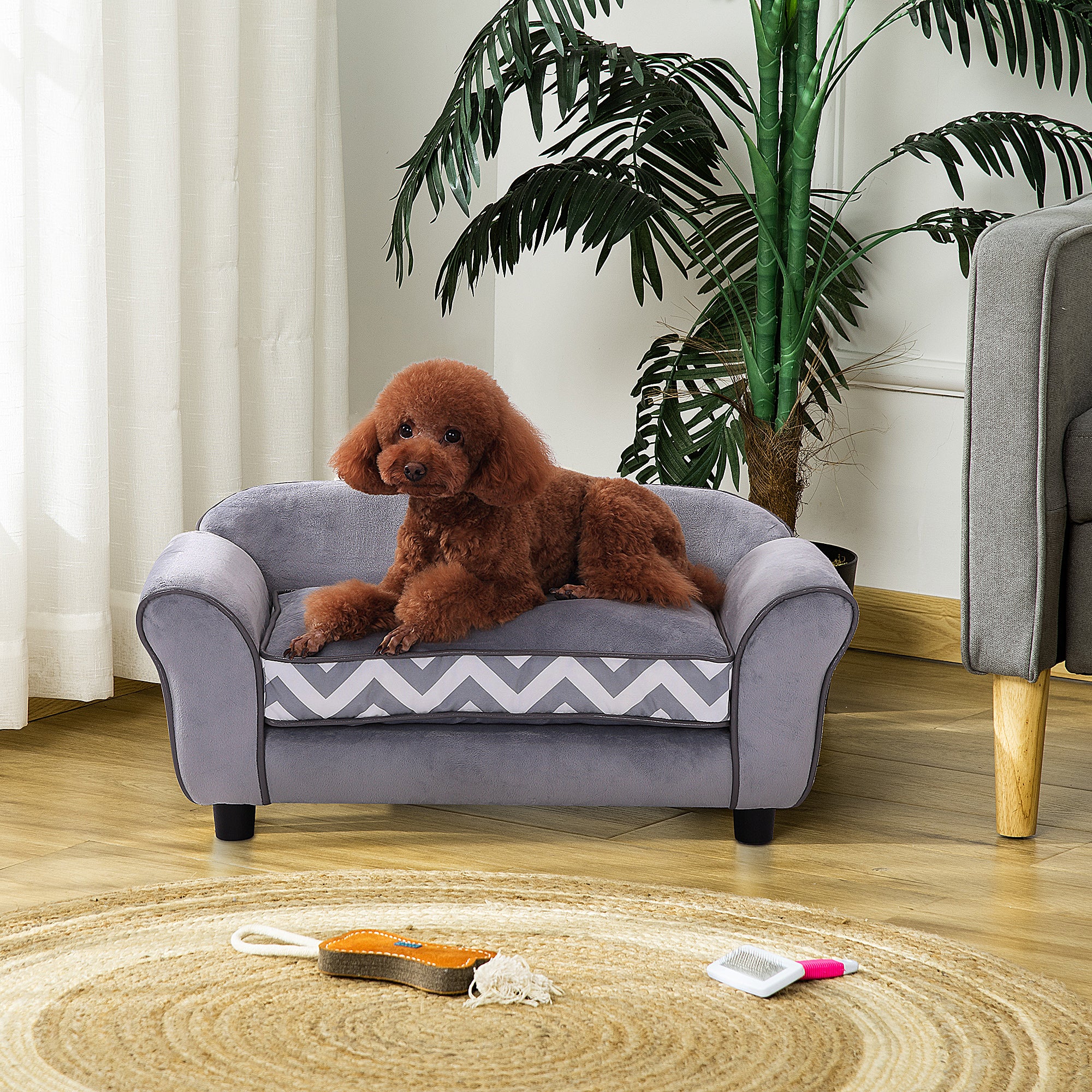 Sofá para Animais de Estimação Cinza 73,5x41x33 cm - Conforto e Estilo para o seu Pet
