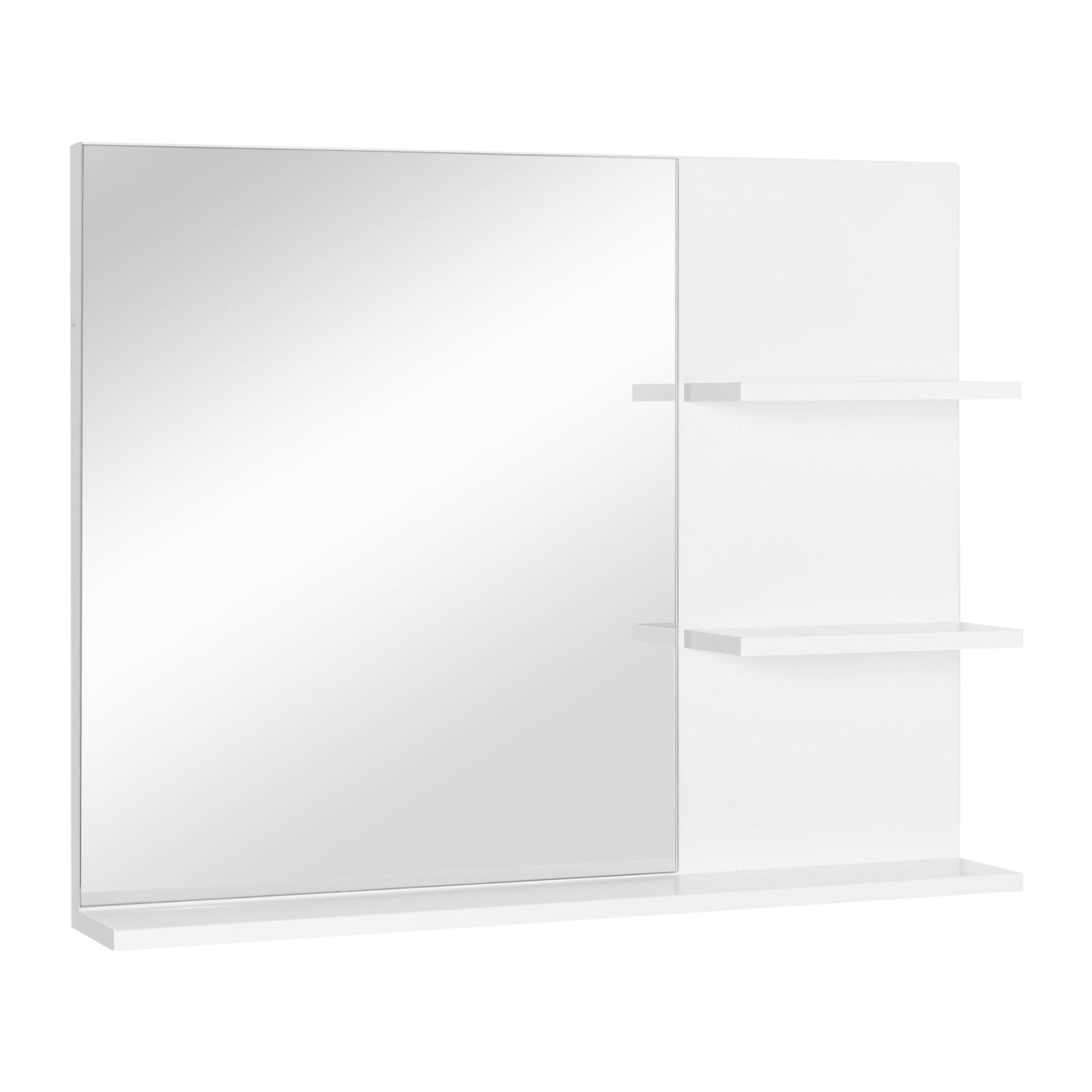Espelho para Casa de Banho com 3 Prateleiras 60x10x48cm Branco