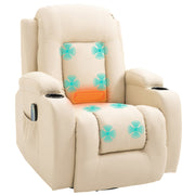 Poltrona Reclinável com Massagem 85x94x104 cm - Cor Creme