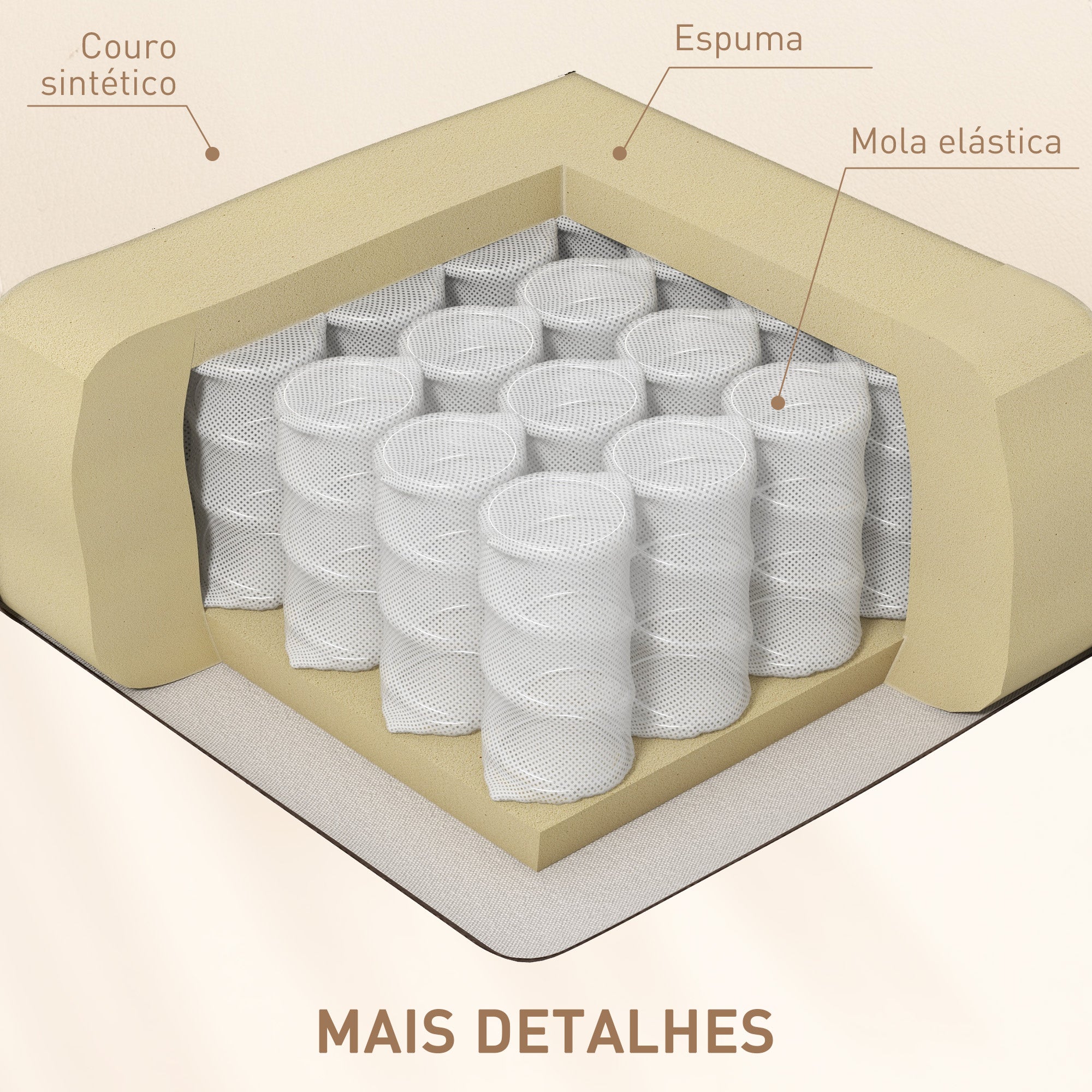 Poltrona Reclinável com Massagem 85x94x104 cm - Cor Creme