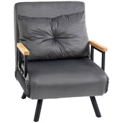 Poltrona Convertível em Cama Dobrável 3 em 1 - Cinzento 63x73x81 cm