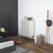 Cómoda Moderna de Madeira 4 Gavetas 60x40x100 cm Branco